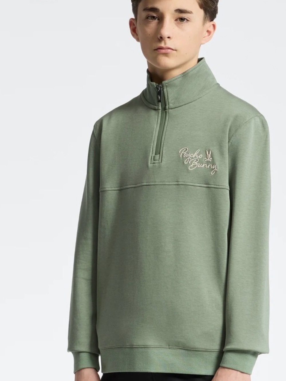 Psycho Bunny Kids Desert 1/4 Mock Zip